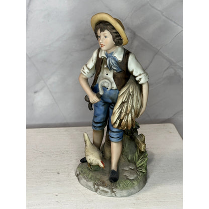 Homco Home Interiors #8881 Harvest Boy & Girl Figurines