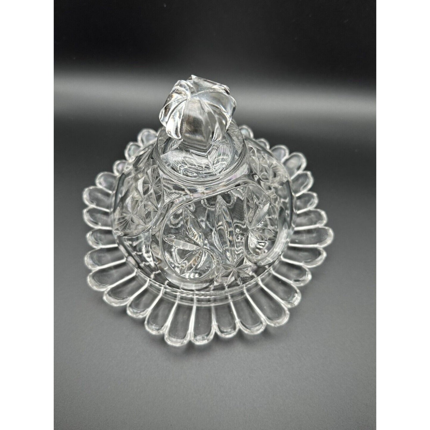 Crystal tray with crystal dome lid for serving cheese ball or butter dish