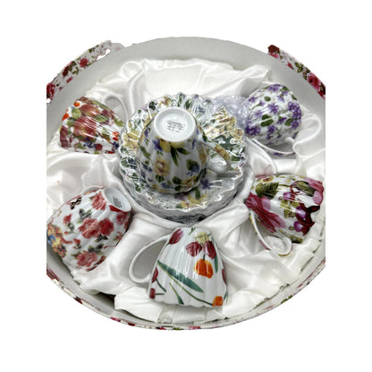 Demitasse cups and saucers set of 6 each in Gift Box