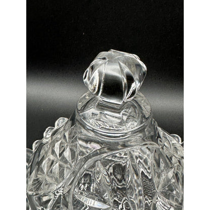 Crystal tray with crystal dome lid for serving cheese ball or butter dish