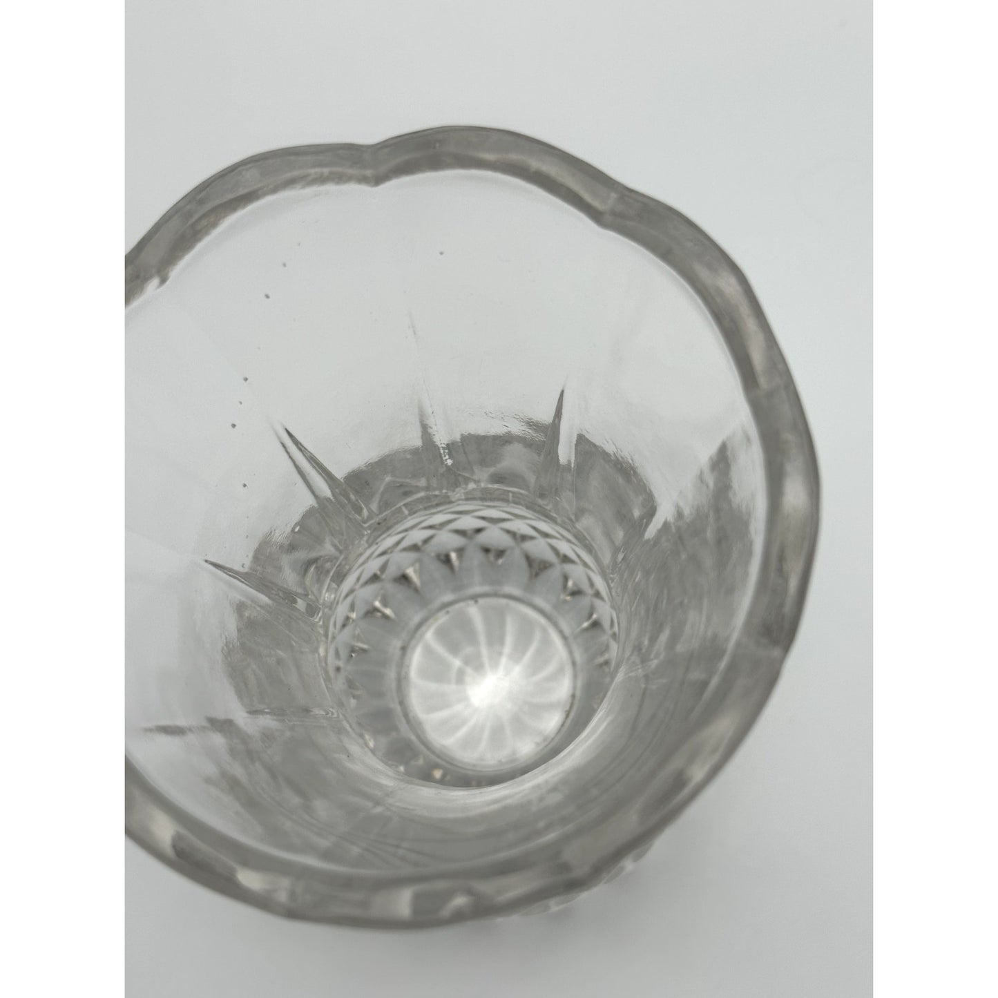 Lead Crystal Vase diamond pattern with scalloped edge