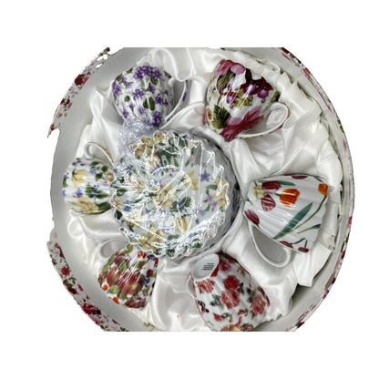 Demitasse cups and saucers set of 6 each in Gift Box