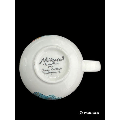 Mikasa Fashion Plaza Ocean Collage DX102 Tea Cups And Saucers