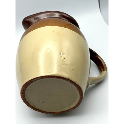 Crock stoneware pitcher three tone brown