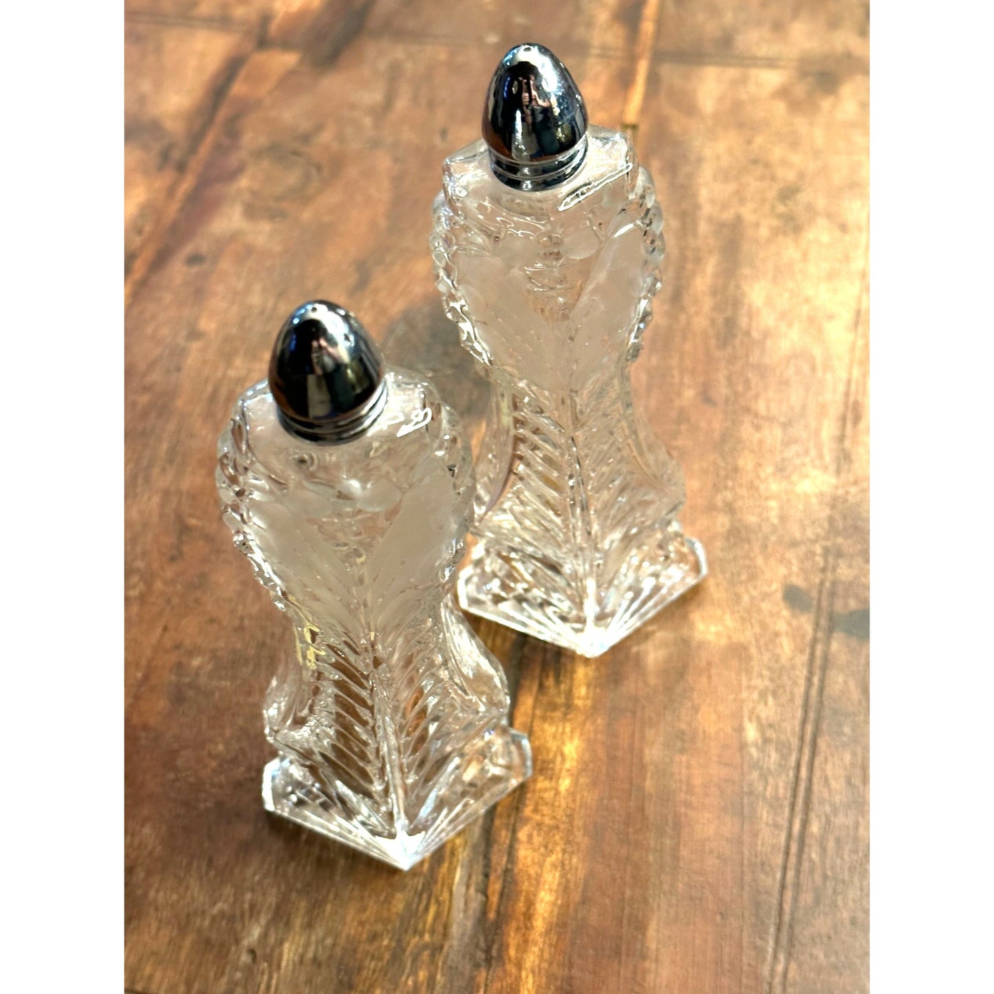 Leaded Glass Salt and Pepper Shaker Set made in Germany