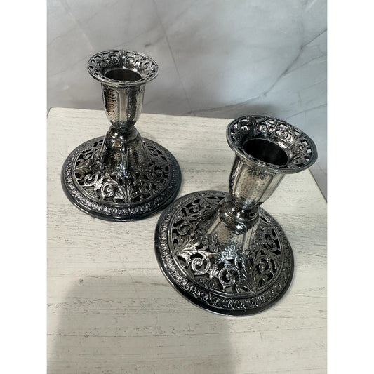 Forbes Silver Co. 1930's Pair of Candle Holders Patent>N 72882