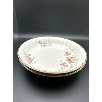 W S George Bolero Floral Bouquet Rose Set of 2 Round Serving Dishes