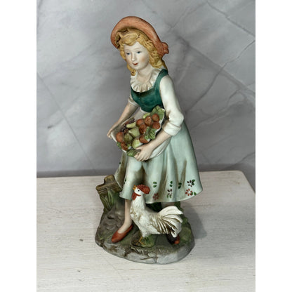 Homco Home Interiors #8881 Harvest Boy & Girl Figurines