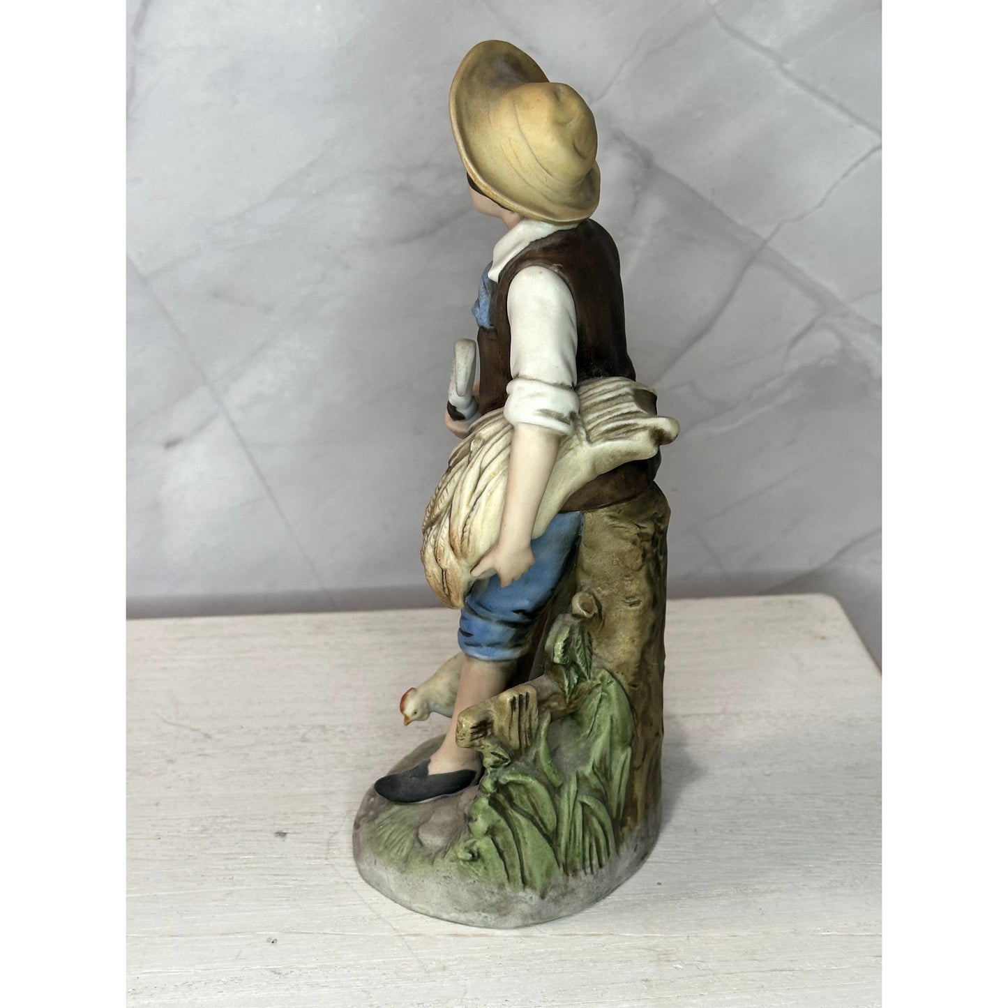 Homco Home Interiors #8881 Harvest Boy & Girl Figurines