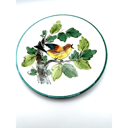 Italian Hand Painted Bird Plate /Or Wall Plate #1872