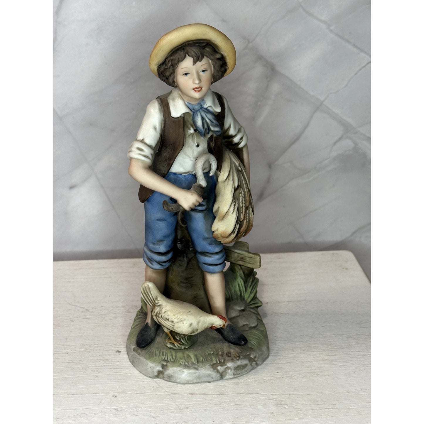 Homco Home Interiors #8881 Harvest Boy & Girl Figurines