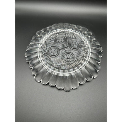 Crystal tray with crystal dome lid for serving cheese ball or butter dish