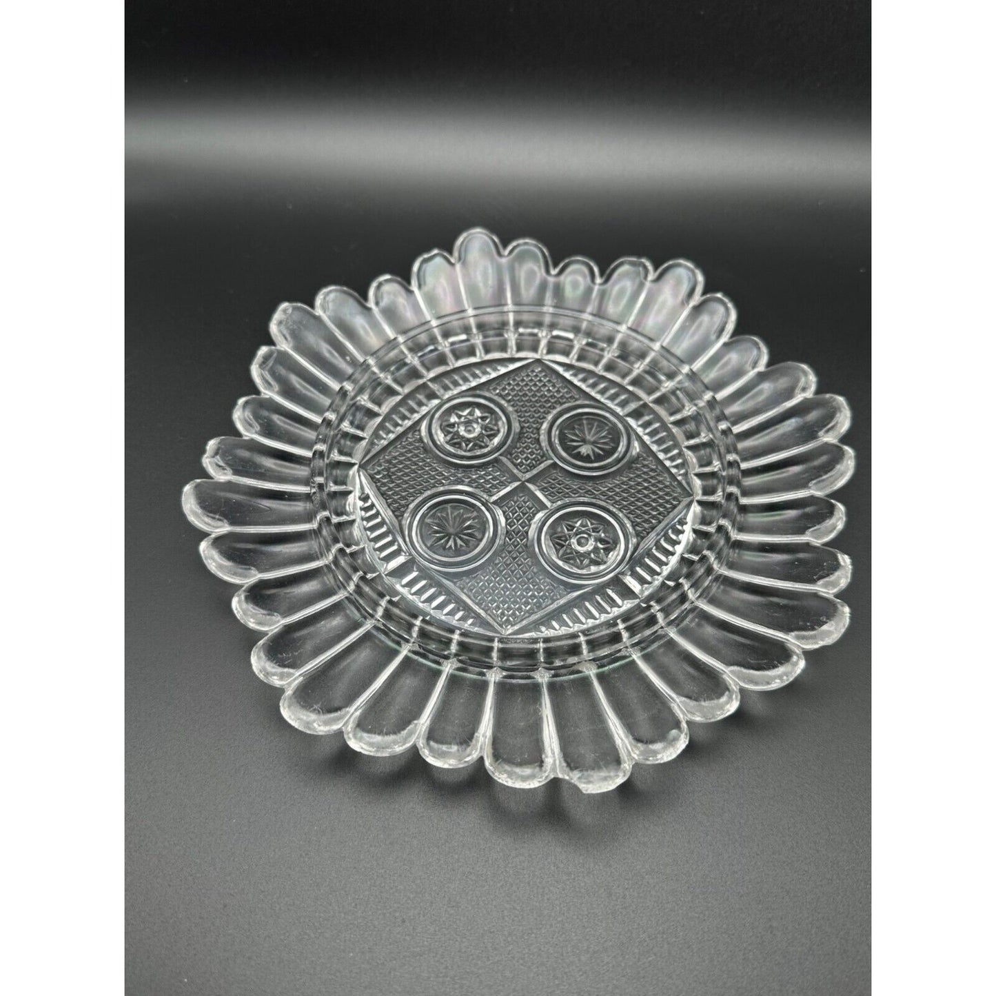 Crystal tray with crystal dome lid for serving cheese ball or butter dish