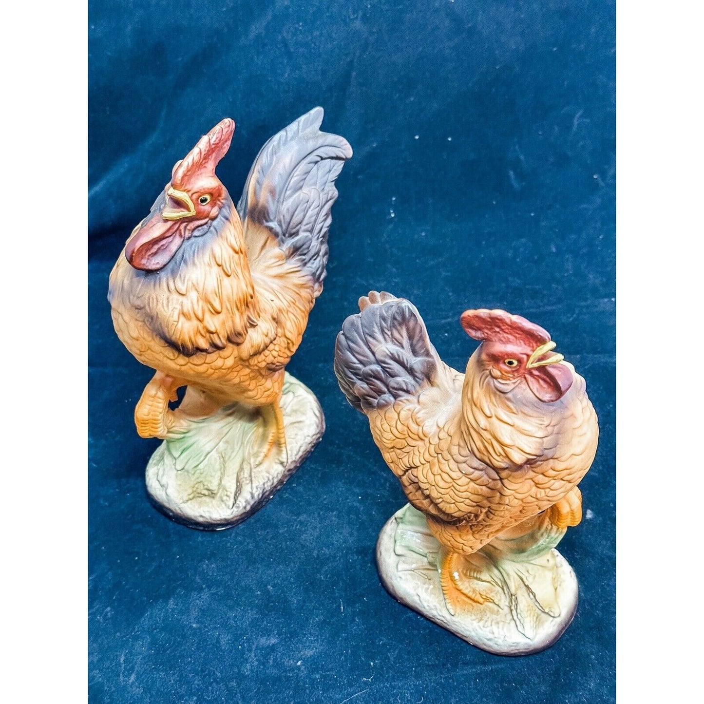 Norleans Vintage Ceramic Rooster and Hen Figurine Set