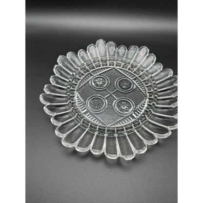 Crystal tray with crystal dome lid for serving cheese ball or butter dish